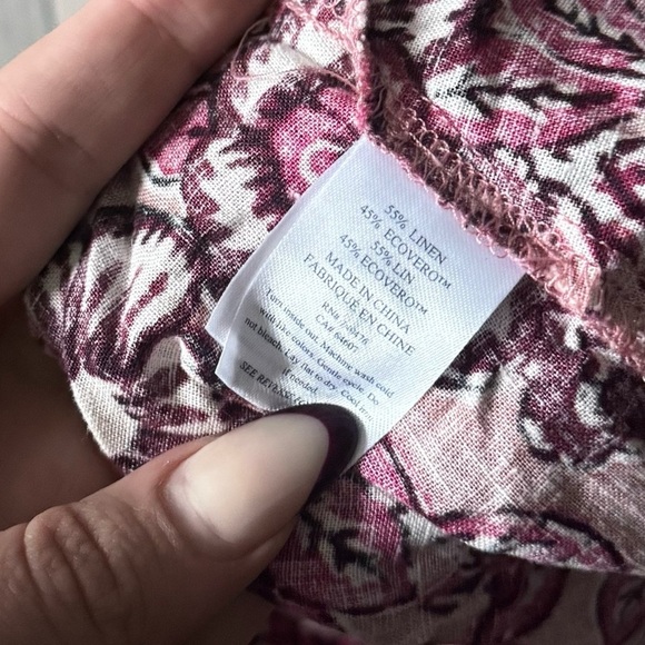 NWOT Faherty Pacifica Linen Wrap Skirt in Rose Desert Bloom Midi Length Floral - Picture 5 of 6